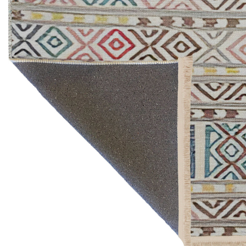 Tapis rose en polypropylène tissé à la machine intérieur / extérieur Izellah, Rectangle 5 pi 2 po x 8 pi 7 po