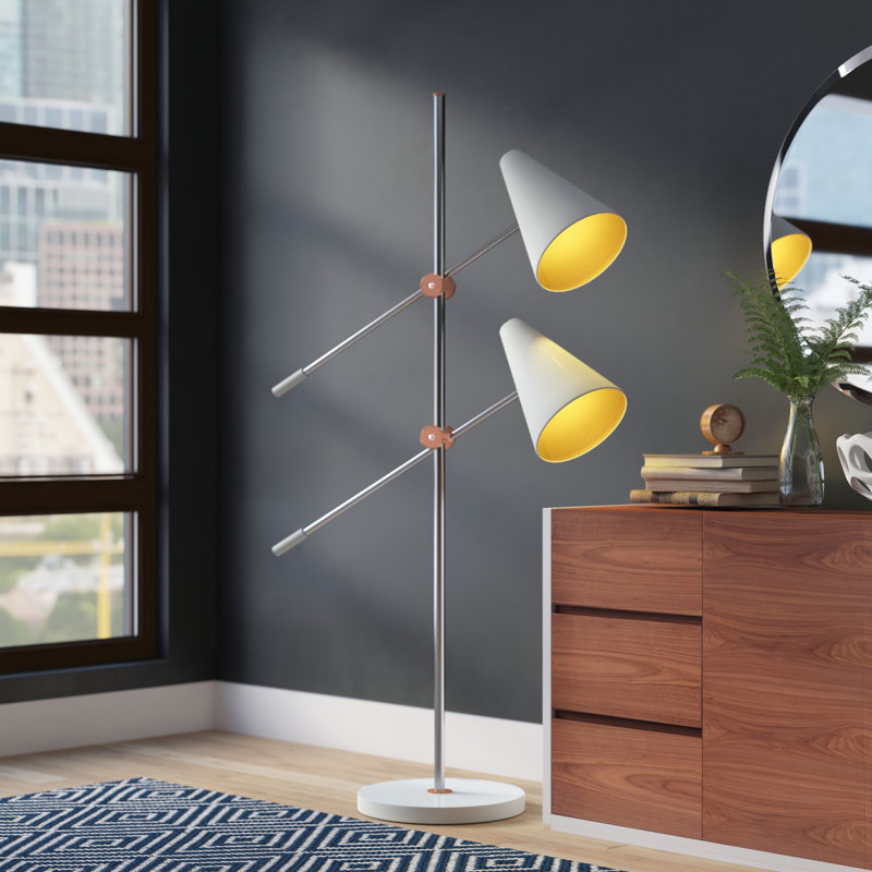 Lampe de travail sur pied 71 po Myrie, Blanc