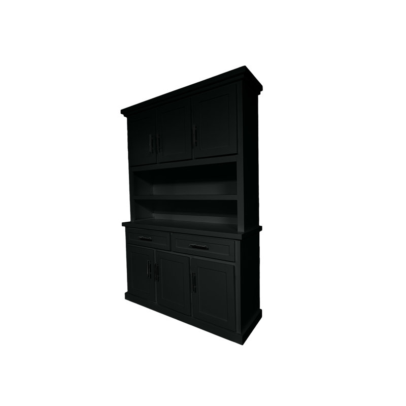 Shaker Style Dining Hutch and Buffet Cabinet, Black