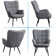 Upholstered Accent Chair with Footstool