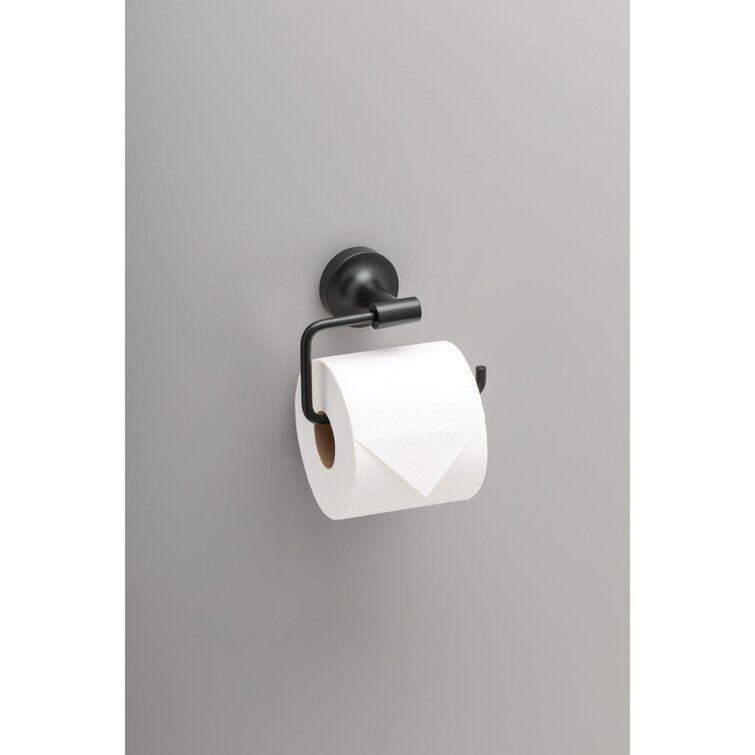 Kosmos Black Finish Wall Mounted Toilet Paper Roll Holder