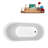 59'' Streamline Freestanding Soaking Acrylic Bathtub With Drain and Bamboo Tray-54121155