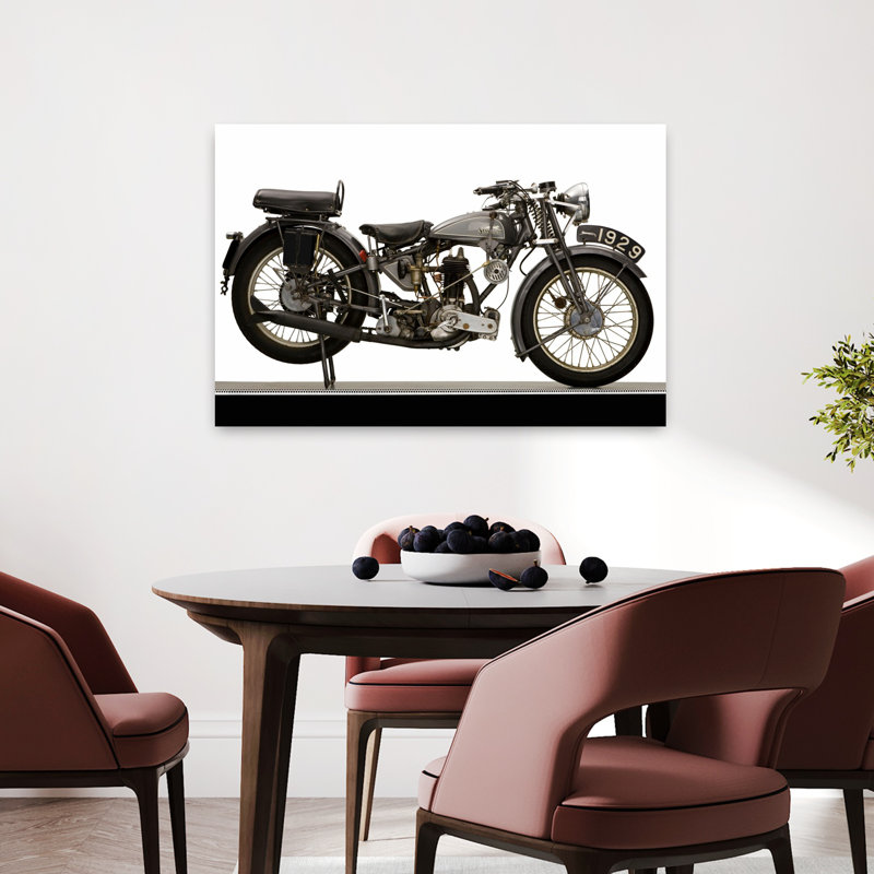 1929, norme 600Cc, type 600S, moto, paysage abstrait classique, art mural, H 24 po x l 36 po