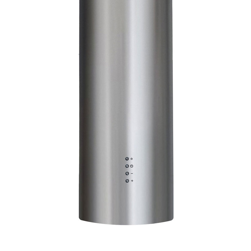 Hotte îlot cylindrique Victory 600 CFM en acier inoxydable, interrupteur à bouton-poussoir à 3 vitesses, minuterie d'arrêt automatique