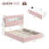 Upholstered Bed Frame, Storage Bed with LED and Charging Station