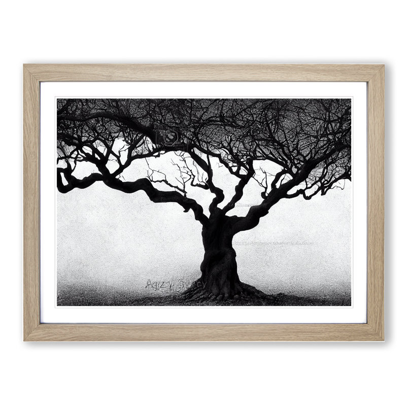 Shimmering Trees - Framed Print, 34cm H x 46cm W x 2cm D, Oak