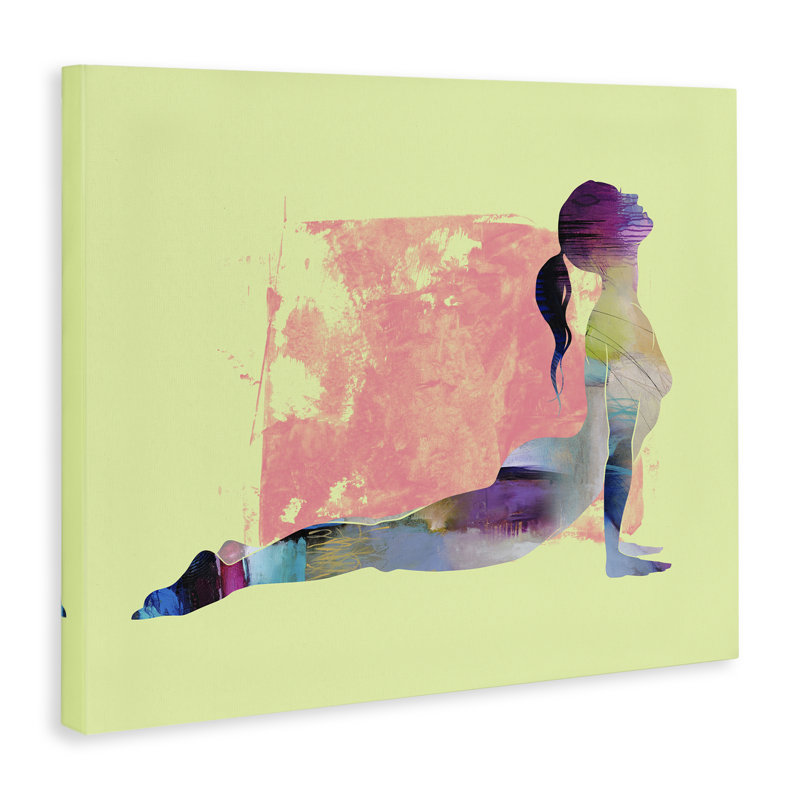 «Yoga Pose on Yellow Canvas» par Tim Parker, H 30 po x l 40 po