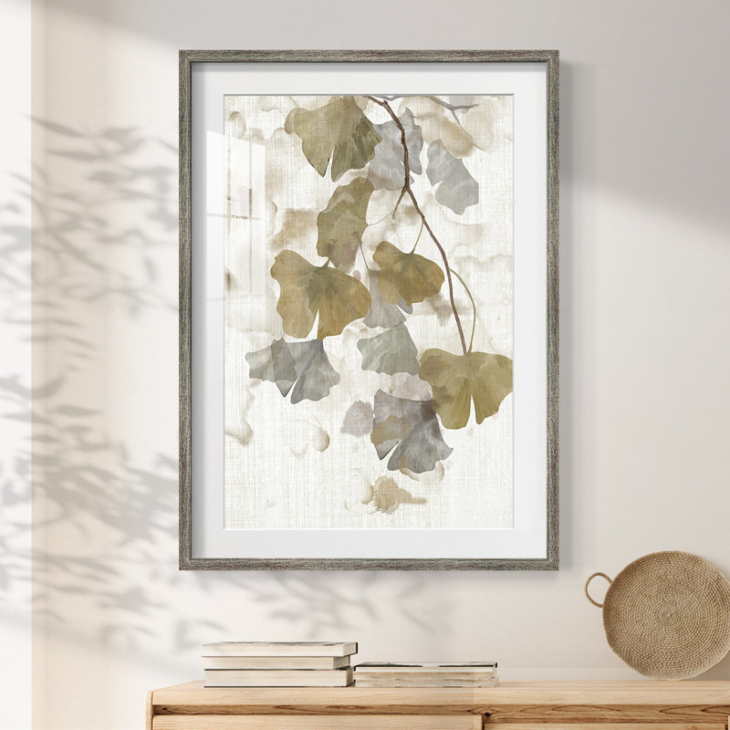 Ginkgo Accent II - impression encadrée, Vieilli, H 19,5 po x l 16,5 po