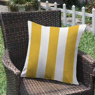 Ensemble de 2 coussins décoratifs à rayures lombaires intérieur / extérieur 18 "x 18"