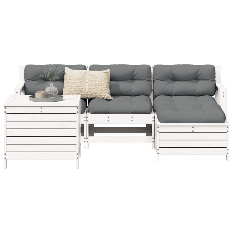 Adrianne 62cm Wide Rectangle Patio Sofa, Grey, White