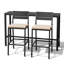 Ensemble de bar de patio en métal pour 2 personnes avec coussin amovible, 140 cm (L) x 40 cm (P)-1778634833-1778634844