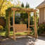 Balancelle d'extérieur en cèdre avec pergola | 2 places, chaînes galvanisées et finition résistante aux intempéries