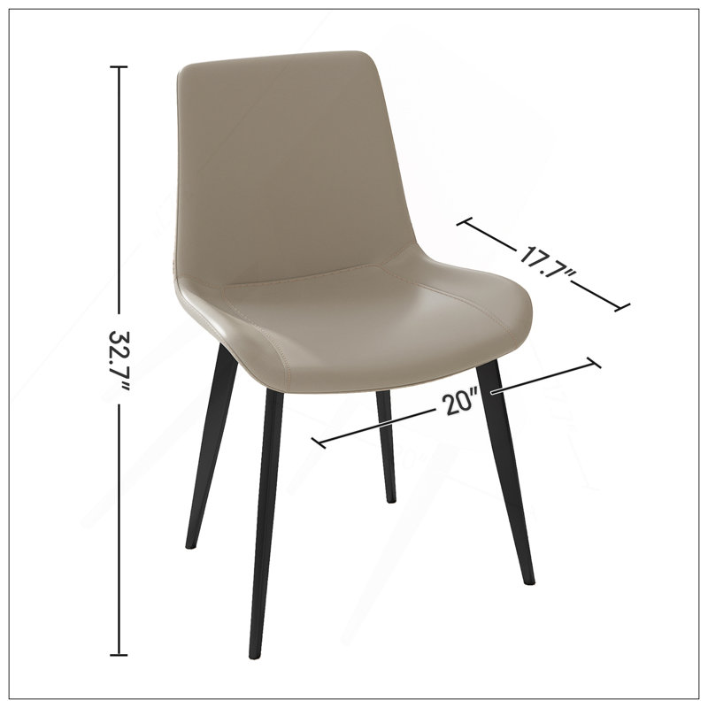 Chaises de salle à manger 2 pièces, chaises de cuisine et de salle à manger modernes, siège rembourré en similicuir et pieds robustes en métal