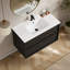 Meuble-lavabo de salle de bain avec lavabo en céramique - Meuble-lavabo mural flottant cannelé avec tiroirs, moderne-715249140-715249144