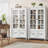 63.4'' H Display Cabinet, Modern Farmhouse Curio Cabinet with Glass Doors, 4-Tier Bookcase with 2 Drawers & Adjustable Shelves, Solid Wood Legs-1406707190