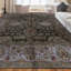 Tapis brun et crème noué à la main de haute qualité
