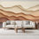 Papier peint pelez et collez, abstrait, texturé, 3D, ondulé, brun, moderne, stratifié, papier peint, strates murales, H 69 po x l 96 po, amovible, papier peint mural en PVC, adhésif pour le salon, la chambre, le bureau à domicile