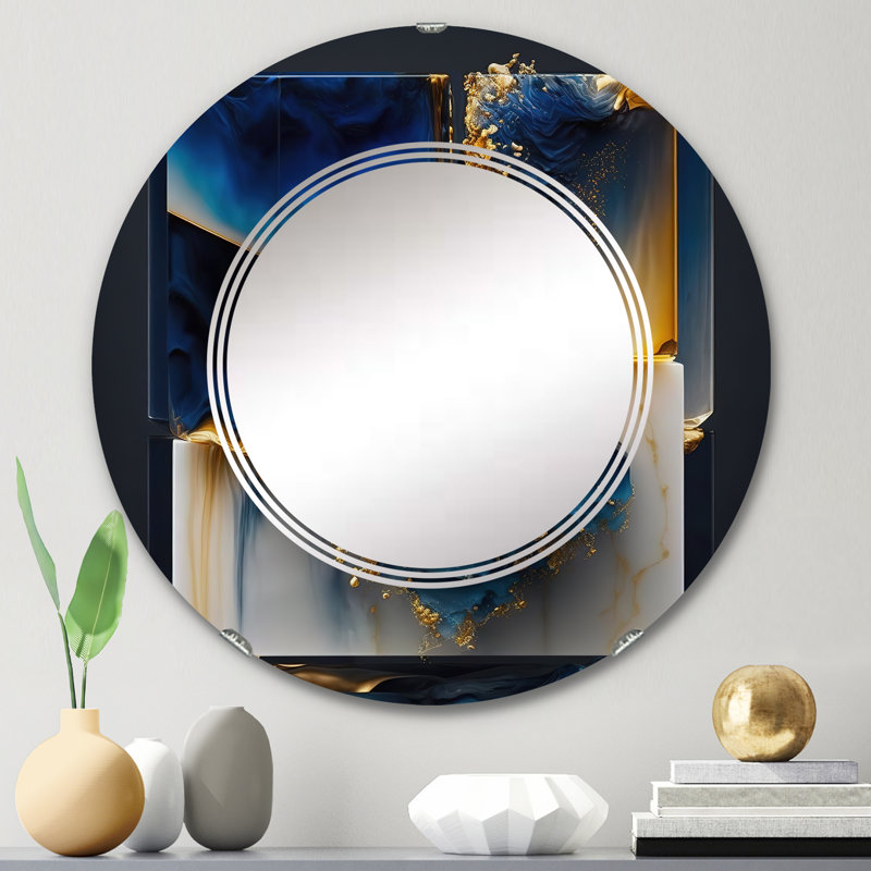 Miroir mural géométrique moderne Raheel, 24 po x 24 po