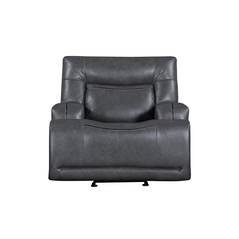 Fauteuil inclinable Tito, polyester gris, accoudoirs coussinés, Électrique - Bouton-poussoir