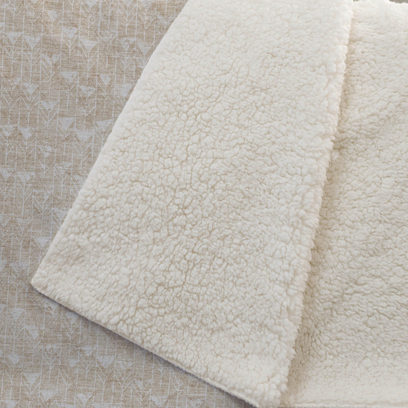 Jeté en sherpa Addison, Géométrique beige