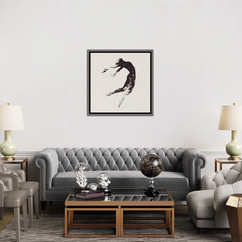 «Float Away I» par Daniel Taylor - reproduction d'art, Toile encadrée de bois rustique foncé, H 37 po x l 37 po x P 1,5 po