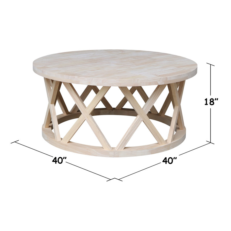 Charette Solid Wood Single Coffee Table, Unfinished