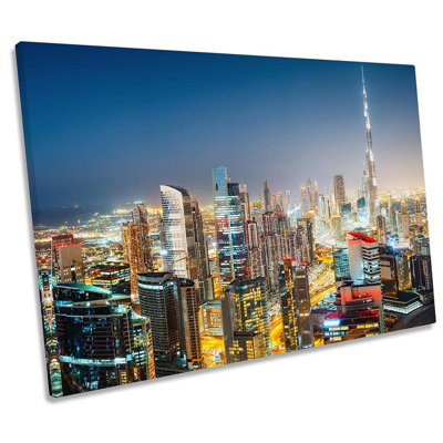 Dubai Skyline Cityscape - Wrapped Canvas Print