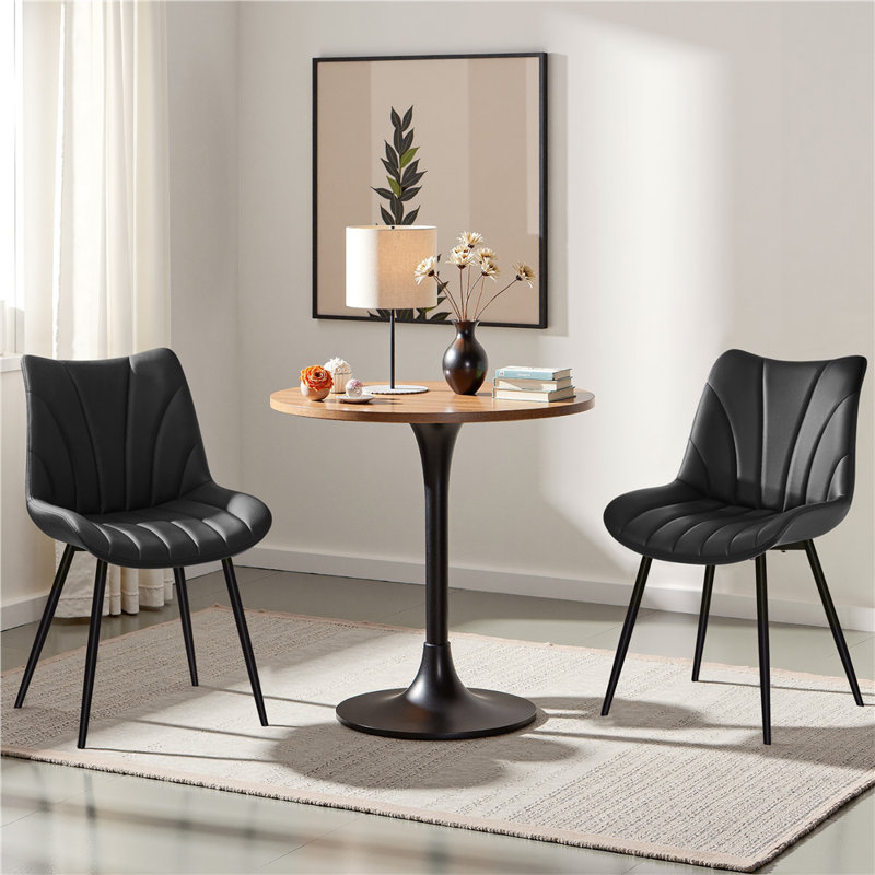52cm H Tufted Upholstered Side Chair, Black