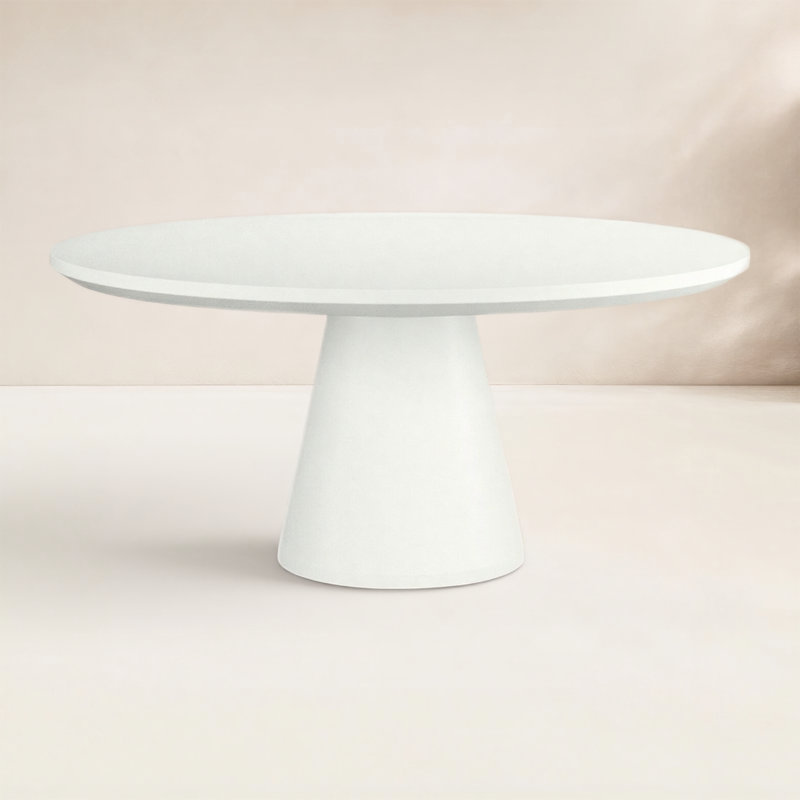 Delijah Round Outdoor Dining Table , 63'' in. W 63'' in. D, Bone