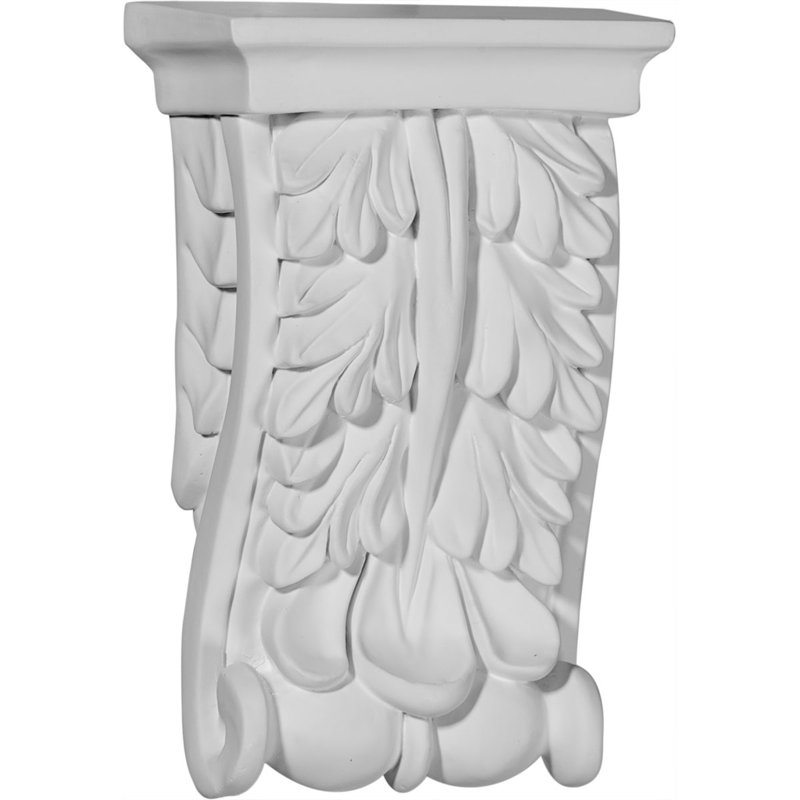 Endurathane Oxford Oak Leaf Corbel, 3 1/8"W x 1 1/2"D x 5 1/8"H, Factory Primed