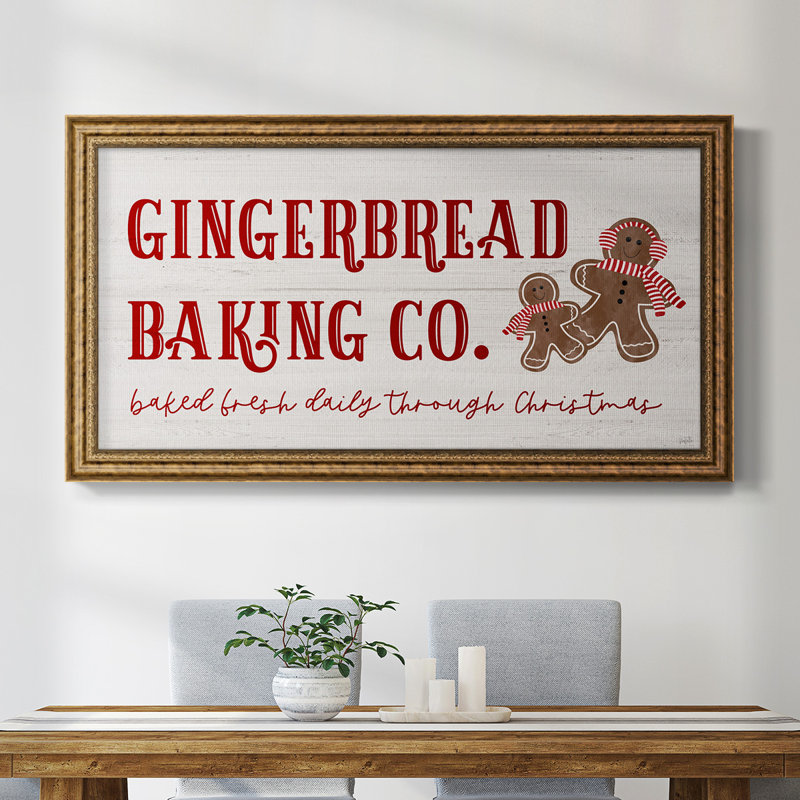 Gingerbread Bake Co. - Cadre photo unique, art textuel sur toile, H 25 po x l 45 po x P 1 po