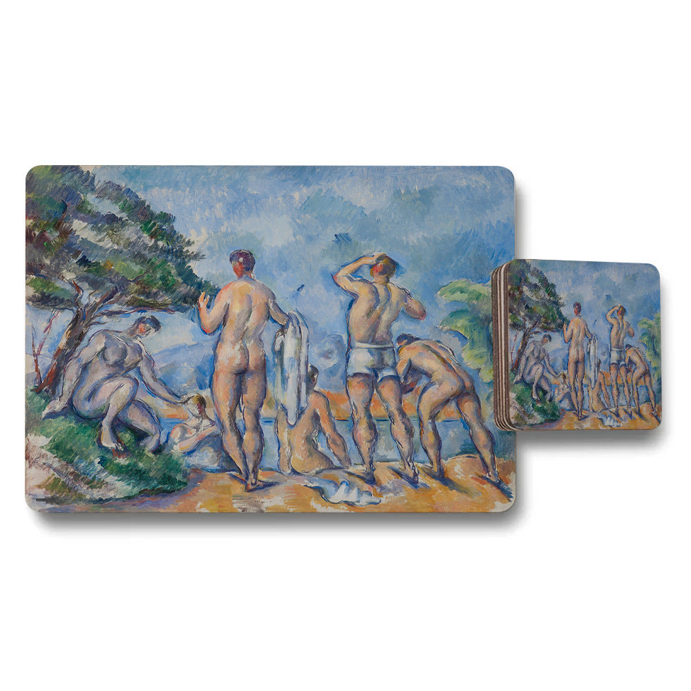 Impressionist Beach Figures Placemats and Coaster Set for Dining Table