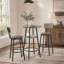 Ensemble de tabourets de bar ronds avec tablette, tabouret rembourré avec dossier, 60 cm L x 60 cm P x 90 cm H-1915070701-1915070703