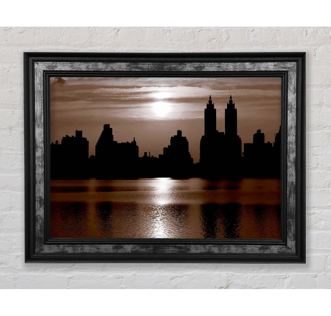 Nyc Brown Skyline - Einzelner Bilderrahmen Kunstdrucke