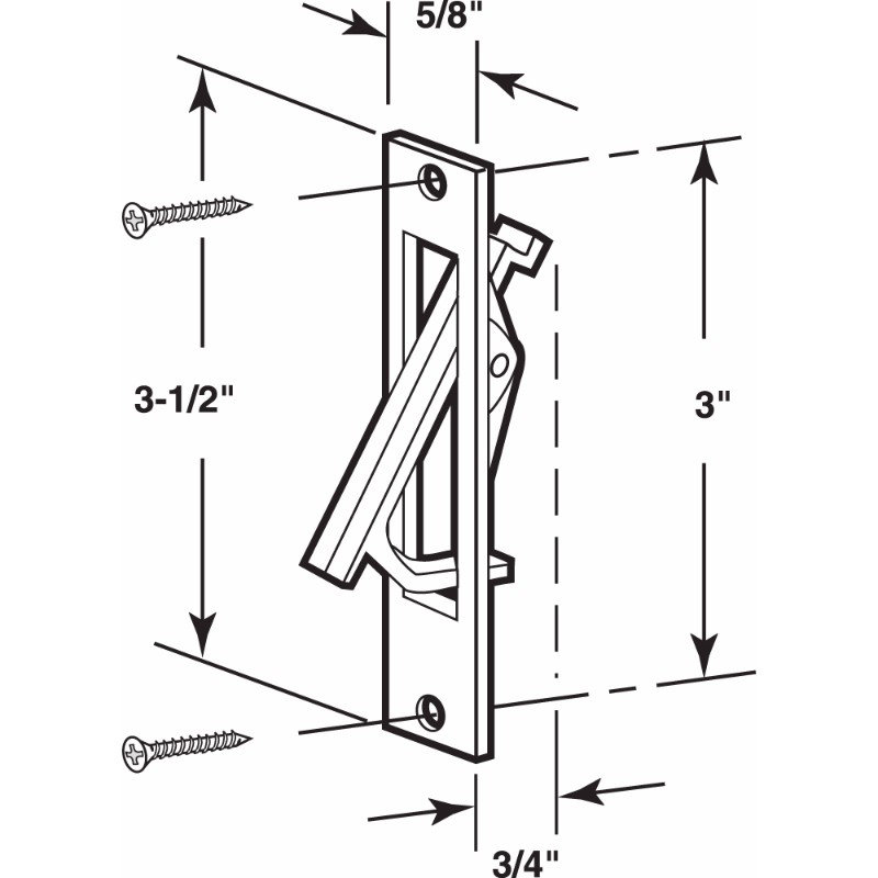 Moulé sous pression, nickel satiné, poignée de porte encastrée (paquet simple)