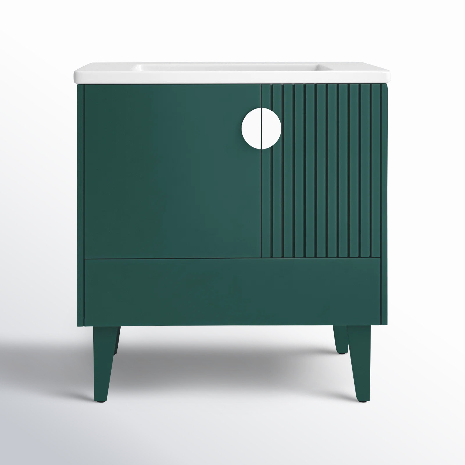 Saimah 30'' Single Bathroom Vanity, Polished Chrome, Green