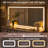 48" Farmhouse Makeup Vanity Desk With Hd Mirror And Lights, Vanity Table With 8 Drawers，With Glass Top And Power For Bedroom-1805907743