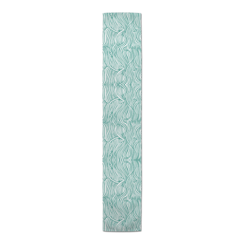 Analicia Rectangle Polyester Table Runner, 72'' x 16'', Teal