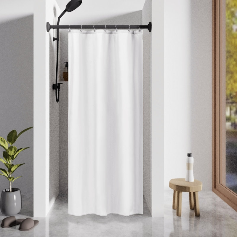 Rideau de douche en tissu hydrofuge, Blanc, H 72 po x l 36 po