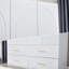 Gargiulo Wardrobe Armoire 4 Door & 4 Drawers,  White