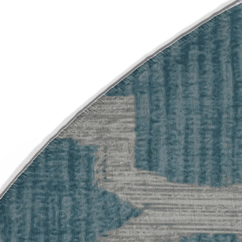 Tapis gris intérieur et extérieur Trellis, Rond 5 pi