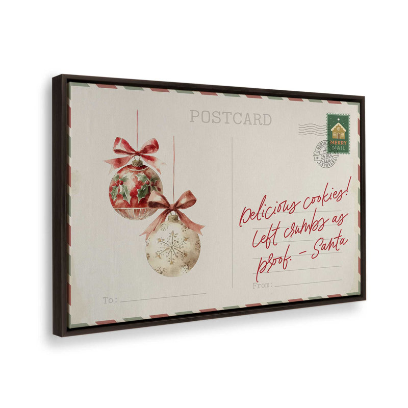 «Santa’s Midnight Snack», reproduction d'art sur toile, H 8,75 po x l 12,75 po, Chrome poli