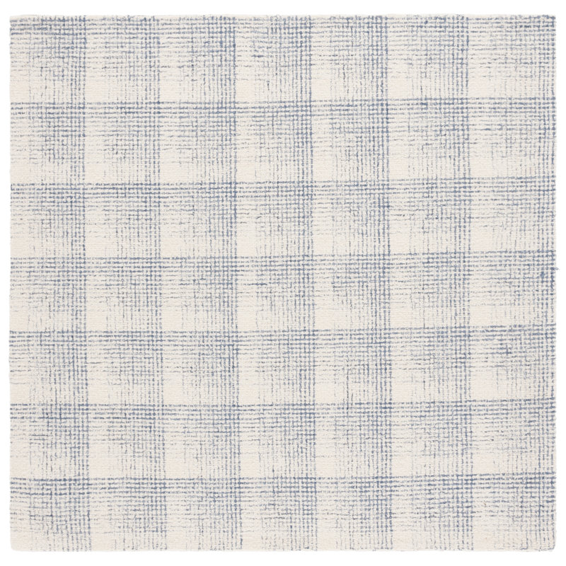 Ebony 806 Area Rug In Ivory / Blue, Square 6'