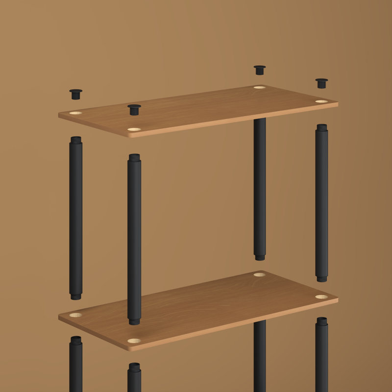 Bibliothèque à 5 niveaux avec tablettes ouvertes de 57,4 po, (5 tablettes) H 57,4 po x l 23,6 po x P 11,6 po