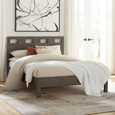 Loucas Riva Wood Bed In Sharkskin