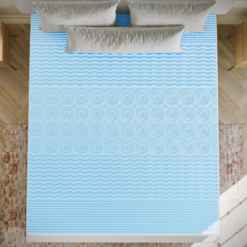 Shardia Cooling Gel Infused 5-Zone Memory Foam Mattress Topper with CertiPUR-US Certified Foam, California King