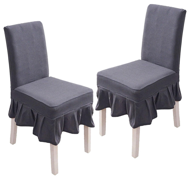 ensemble de 2 housses de chaise de salle à manger extensibles avec housse de chaise pour salle à manger Banquet, Gris