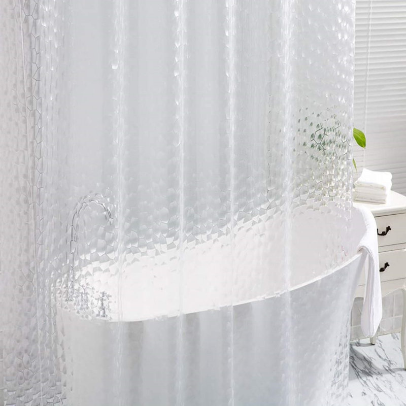Clear Shower Curtain Liner Set with Hooks