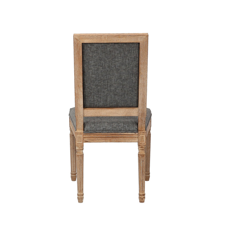 Chaise d'appoint rembourrée en lin Haile, Gris foncé