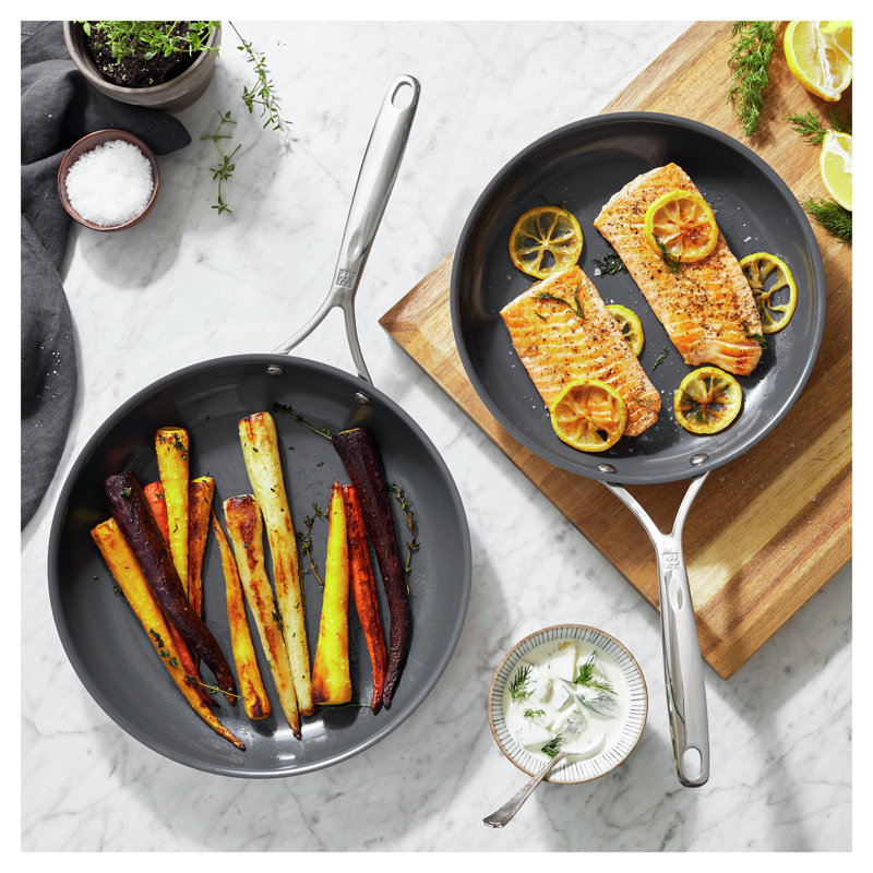 ZWILLING Energy Plus Stainless Steel Ceramic Nonstick Fry Pan Set